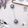 Two pearl pins, 7 cm, gray color in silver