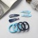 Hair set "Mira" (4 invisibility-5 cm, 8 elastic bands-3.5 cm) blue blue