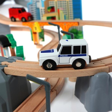 Wooden toy "Railway" 95 parts, 52.5 × 33 × 12.5 cm-3