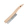 Metal manual tundra brush, hardened wire, wooden handle, 4-row
