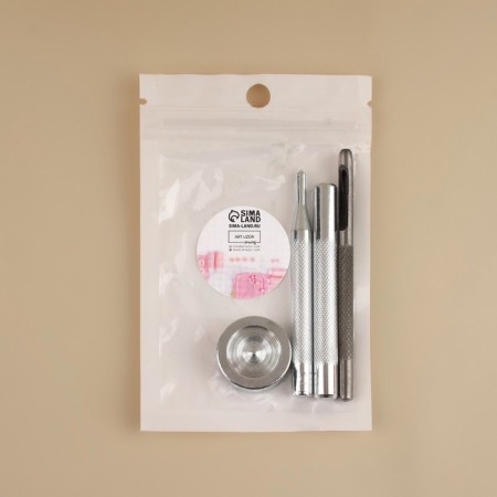 A set of tools for manual installation of S-shaped buttons, with a well, No. 633, D = 12 mm-4