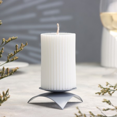 Climber "Asterisk" Metal for 1 candle, 9x3.5 cm, gray