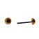 Glass eyes on a metal leg, set 74 pcs, d = 0.4 cm, brown color