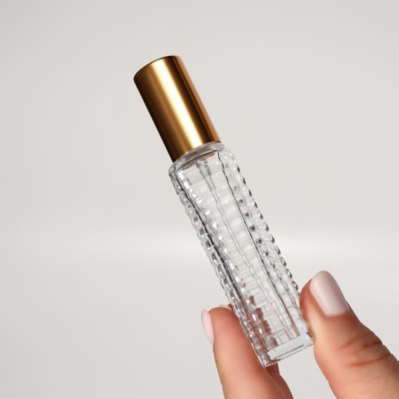 Perfume bottle "Transparent pattern", with a sprayer, 15 ml, golden color-13