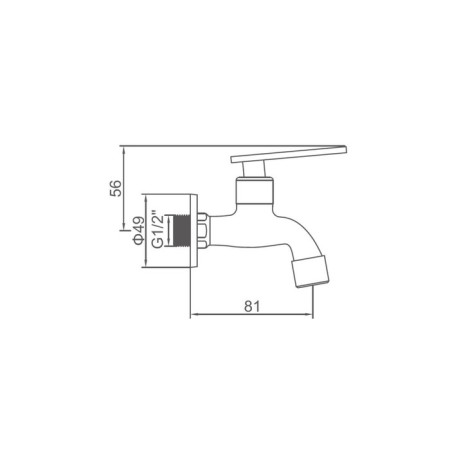 Water-brushed crane Accoona A473-2, 1/2 ", pen, stainless steel, chrome-3