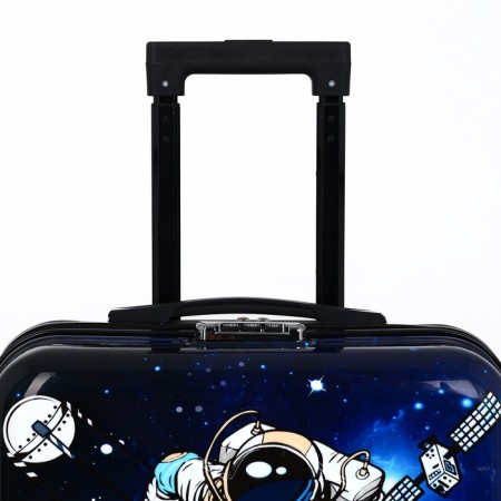 Small suitcase 20 "On a zipper, code lock, 4 wheels, blue color-4