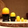 Matryoshka 5-doll "festive yellow" with God's cow 10-11 cm