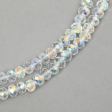 Glass beads, set 72 pcs., Size 1 pc. - 8 mm, white color