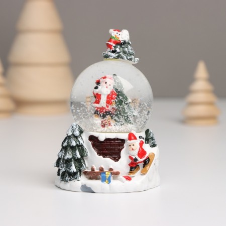 Souvenir Polystone Water Ball Light "Snowman. Christmas tree" MIX 5.5x5x5x9 cm-3