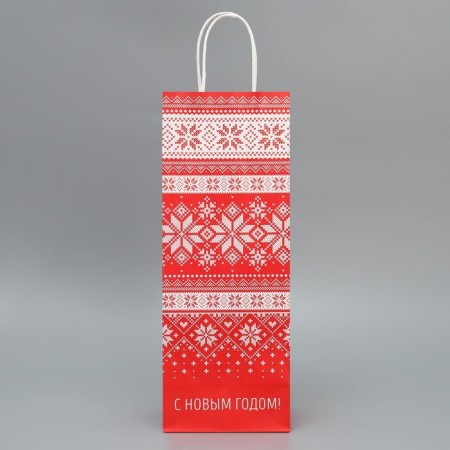 Package for the bottle "Morozko", 13 x 36 x 10 cm, New Year-4