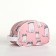 Road cosmetic bag on a zipper, with a handle, pink color