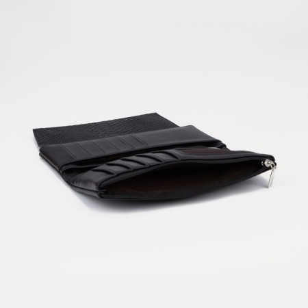 Women's wallet on magnets, black color-4