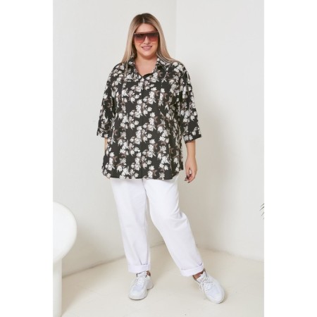 Female shirt, size 64, black color-2