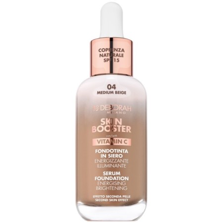 The foundation base of Deborah Milano Skin Booster Serum, tone 4 average beige, 30 ml