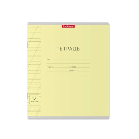 Notebook 12 sheets in the slanting ruler, Erichkrause Visio "Classic", cover coated cardboard, offset block, yellow-5