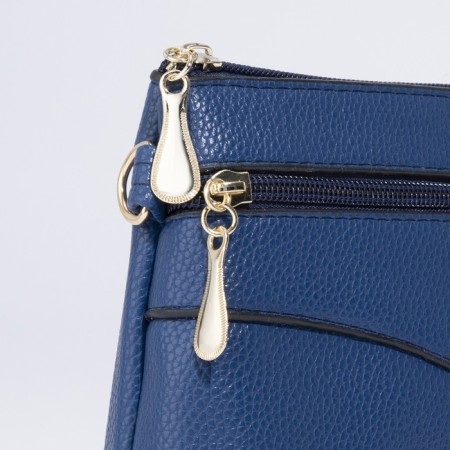 Bag Cross-Bodi with a zipper, blue color-4