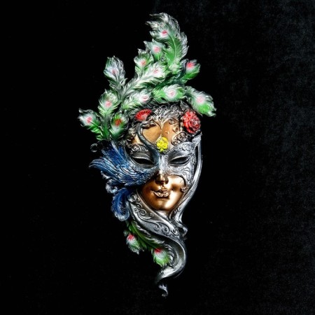 Venetian mask "Peacock" Tsvetnoy, 35cm-10