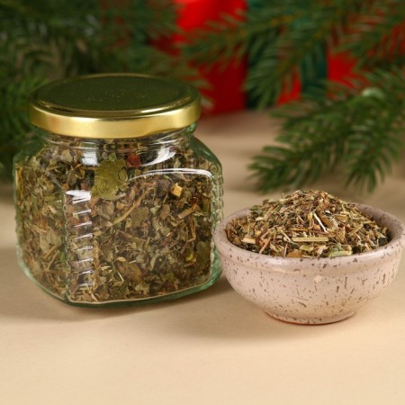 New Year! Gift set "New Year: Bright Moments": Herbal tea 25 g., Cream-home with raspberry 120 g.-1
