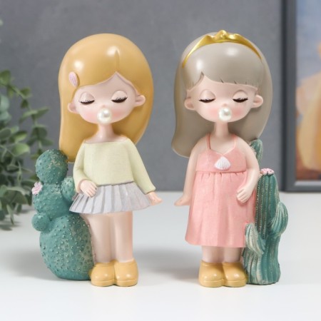 Polystone souvenir "Baby in a sundress/skirt, with cacti" MIX 17x7x10 cm