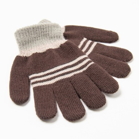 Baby gloves, brown color, size 14