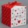 Gift folding box, packaging, “I love you”, 12 x 12 x 12 cm