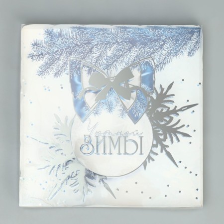 Box for confectionery products with PVC Cozy Winter, Ball, 21 x 21 x 3 cm, New Year-2