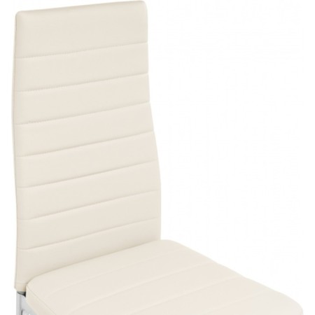 Stool on the metal frame DC2-001 Metal/Eco-leather, chrome/beige 41x45x96 cm-6