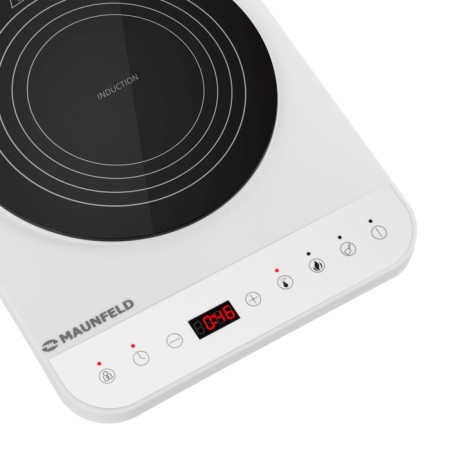 Induction tile Maunfeld EFI271TWH, 2000 watts, 1 burner, timer, sensor, white-hourly-2