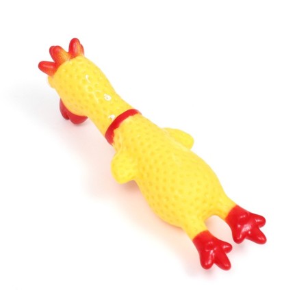 Brying toy "Rooster" for dogs, 16 cm, yellow-2