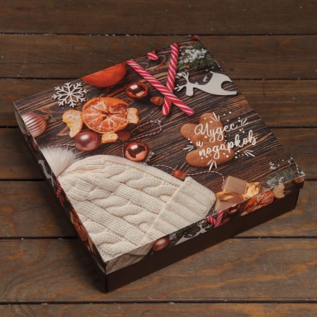 The box is folding, the cover is the "New Year atmosphere" 30 x 30 x 8 cm-1