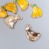 Decor for creativity metal, enamel "Bananas" yellow 1.5x0.9 cm
