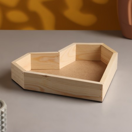 Wooden pots 25 × 4.5 cm "Heart" gift, natural