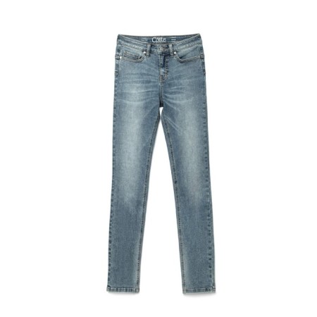 Women's jeans modeling with high planting Contte Elegant, XS size, MID Blue color-2