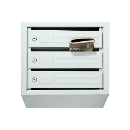 Mailing box multi -sectional, 3 sections, with the back wall, gray, Mix door