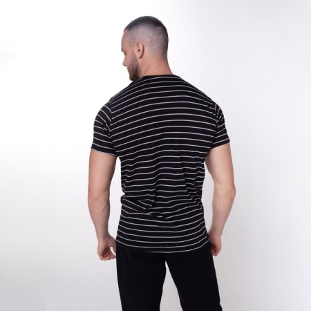 Striped t -shirt, black color, size 48-2