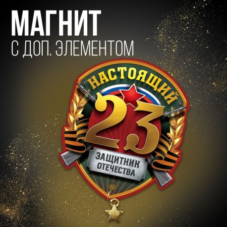 Магнит с доп. элементом «Защитник отечества», 6 х 8 см-1