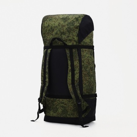 Tourist backpack, Huntsman, 60 liters, shine, 3 external pockets, khaki color-1