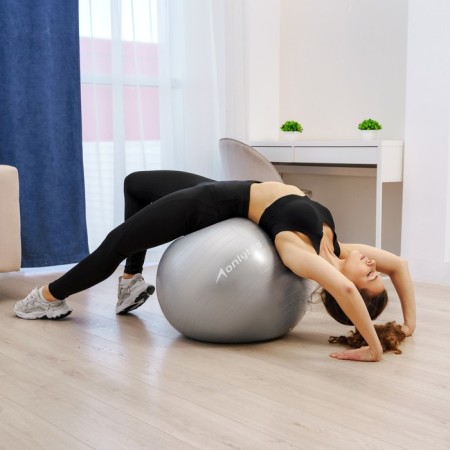 Fitball ONLYTOP, D = 75 cm, 1000 g, anti -wings, color gray-4