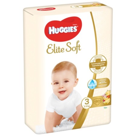 Distributes "Huggies" Mega Elite Soft 3, 5-9kg, 80 pcs-9