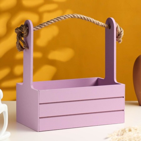 Box - wooden Kashpo 25x15x30 "September 1" Lilac-2