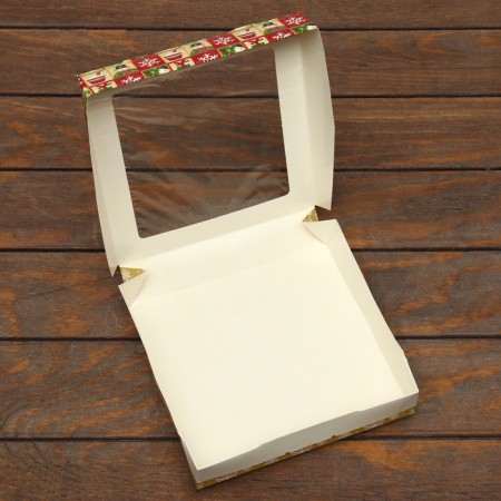Folding box of "good holiday", 20 x 20 x 4 with a window-4