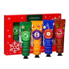 New Year. New Year's gift set of cosmetics. Hands for hands of 30 ml, 4 pcs (apple, honey, chamomile, argan oil)