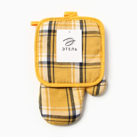 Kit. Kit 2 Ave. Ethelc cell, vene, yellow. 17*17cm, mittens-prich. 26*16cm, 100%p/e-4