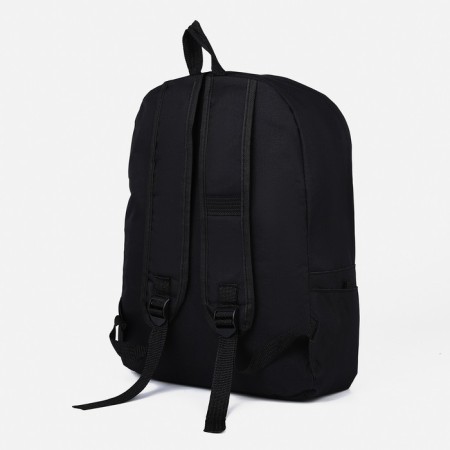 Young backpack from textiles on lightning, 3 pockets, black color-3