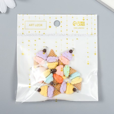 Decor for creativity Plastic "Ice Crypton with a loop" mix 0.5x1.4x2.9 cm-3