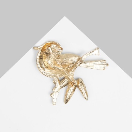 Brooch "Bird" is magical, the color of the rainbow-violet in gold-2