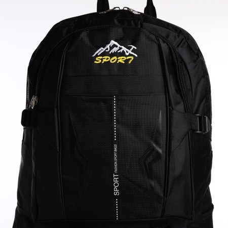 A backpack on a zipper with an increase, 65l, 4 outer pockets, black color-4