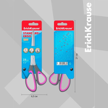 Scissors Standard+ ergo, 19 cm, blister, mix-11