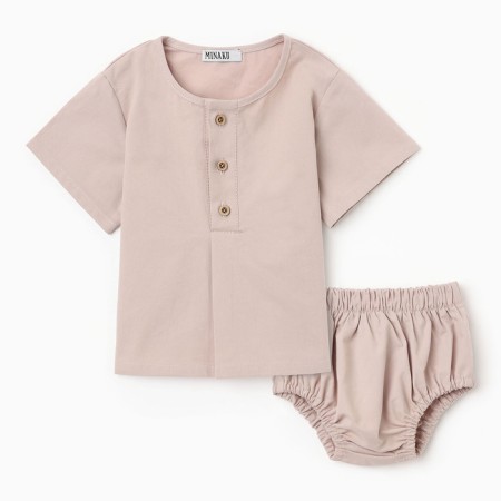 Kit for children (T-shirt and shorts) minku, beige color, height 80-86 cm
