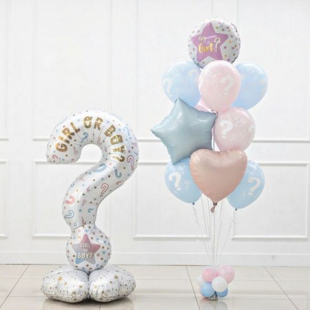 Foil ball 47 “Boy or girl?”, Figure on the stand, under the air, ind. Packaging-1
